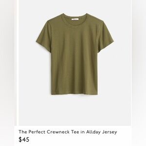 NWT Madewell “The Perfect Crewneck Tee in Allday Jersey”
